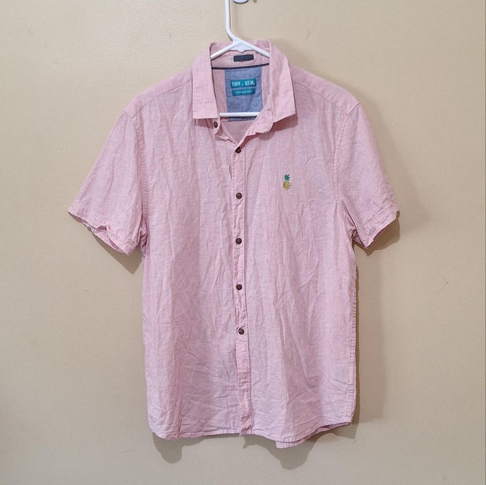 Tenth + Ocean Linen Short Sleeve Butting Down Shirt